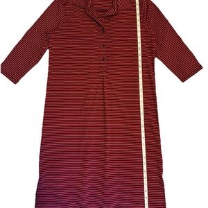 Vineyard Vines Red and Black Striped Midi Dress